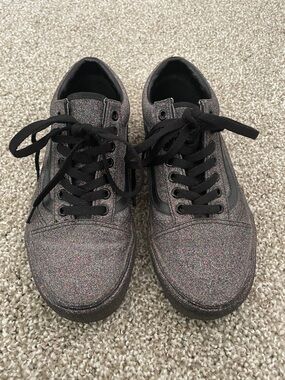Vans Glitter Low-Top Sneakers in Black with Multicolor Sparkle